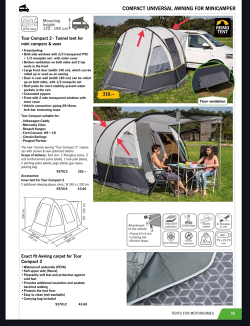 Stolpesett til Reimo tour compact 2 (modell nr. 93701) (2 fiberstaver)