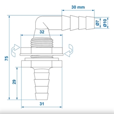 Pro Plus Vannslangeskjøt 90 grader 1/2" til 10 mm